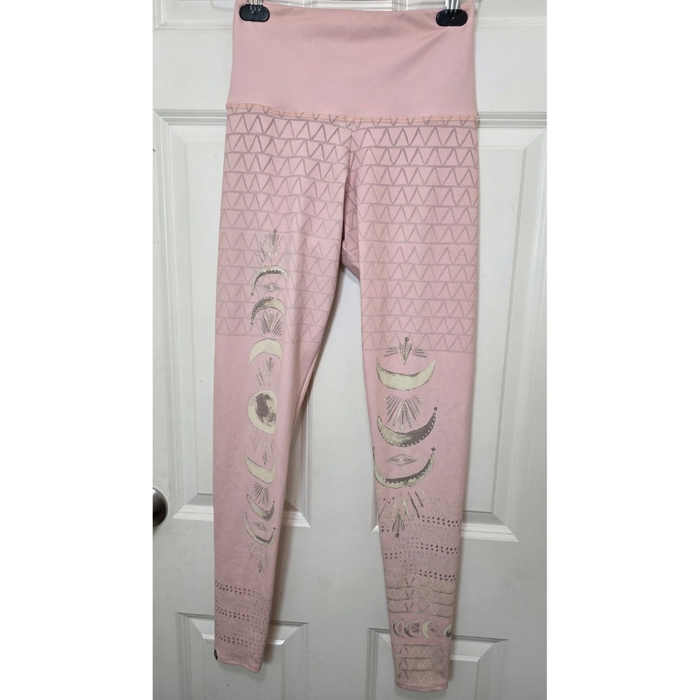 NEW Onzie Las Lunas Leggings Womens S/M Pink Celestial Moon Phase Yoga Pants